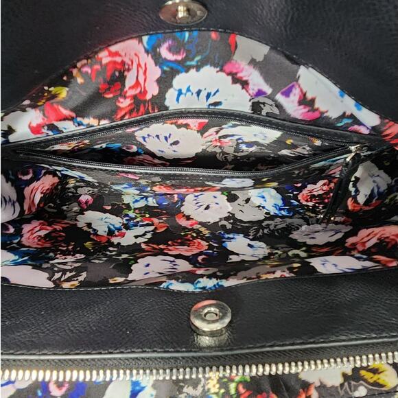Nine West 'Just Zip It' Large Black Tote, Floral, Computer Business Shoulder Bag - Picture 9 of 11